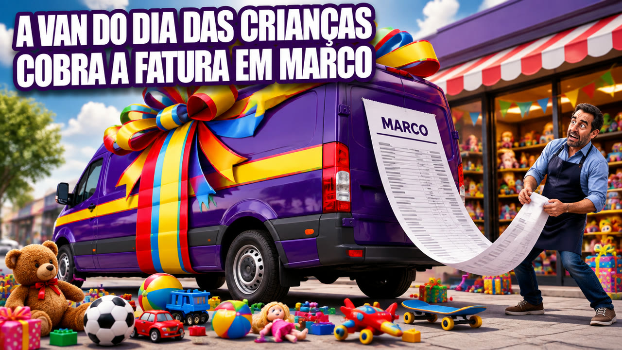 A van que você comprou pro Dia das Crianças vai cobrar fatura em março